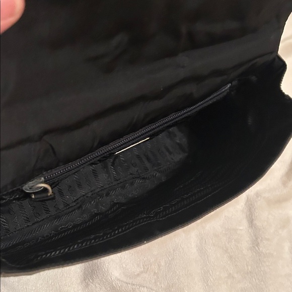 Prada Gray Nylon Black Link Strap Shoulder Bag - Picture 12 of 15